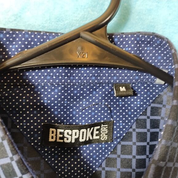 BESPOKE SPORT Men's Shirt, Short Sleeve, Black/Gray, Geometric, Size Medium - Picture 4 of 4